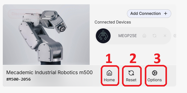 mecademic 옵션